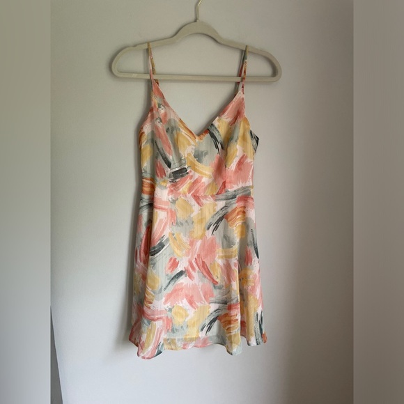 Lulus Painterly Blush Strapless Mini Dress Size Small - Picture 2 of 6